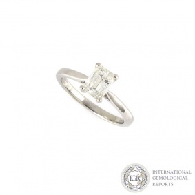 18k White Gold Millenium Cut Diamond Ring 1.09ct J/VS1